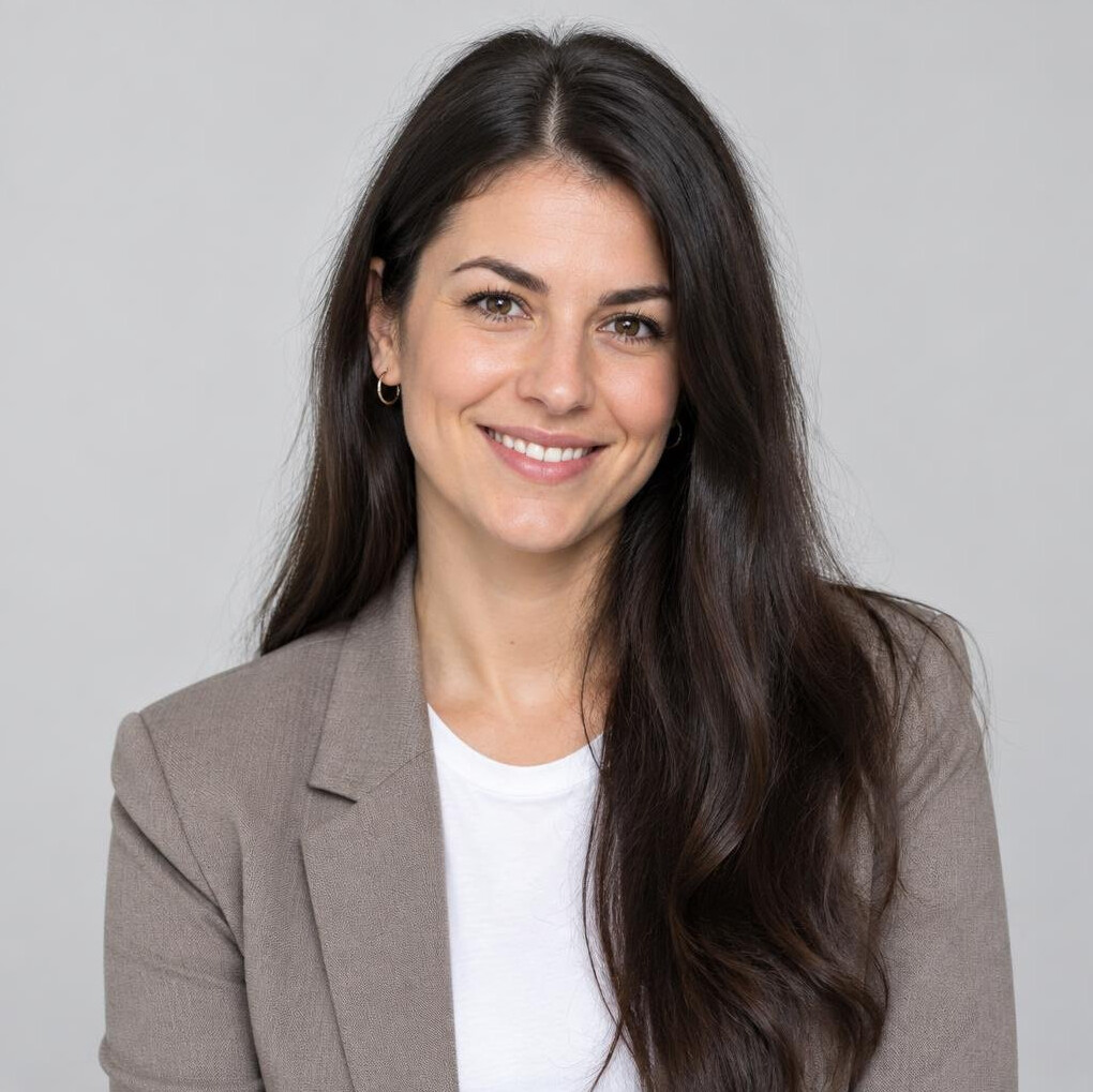 Studio portrait of a young professional woman developer
