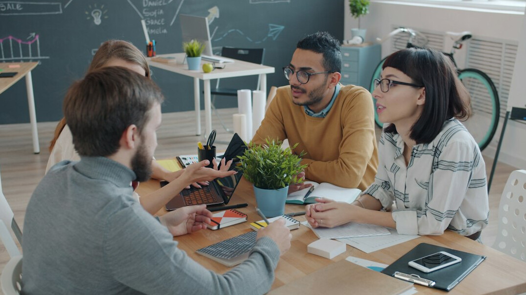 diverse business team brainstorming