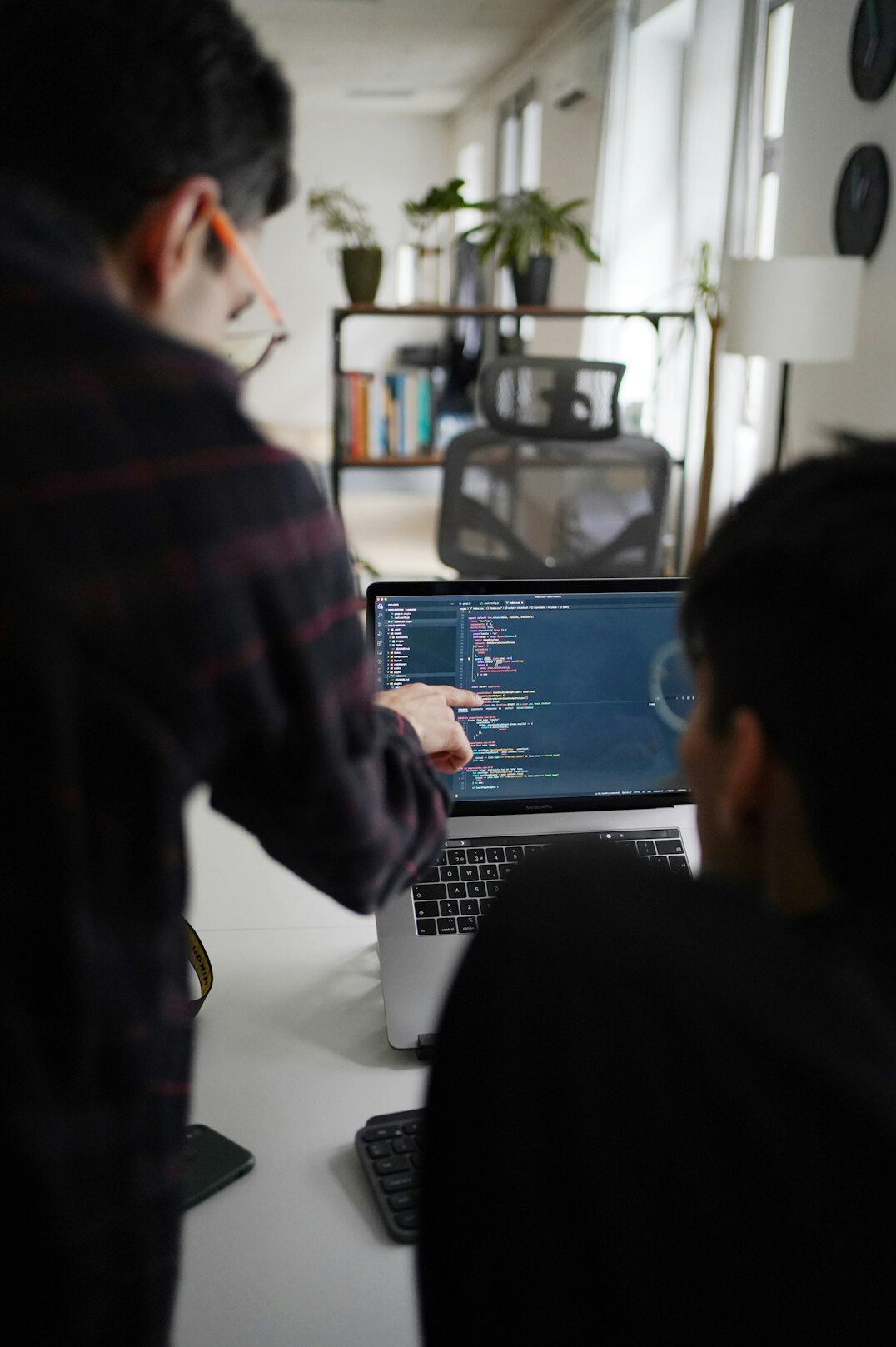 corporate programmer at desk